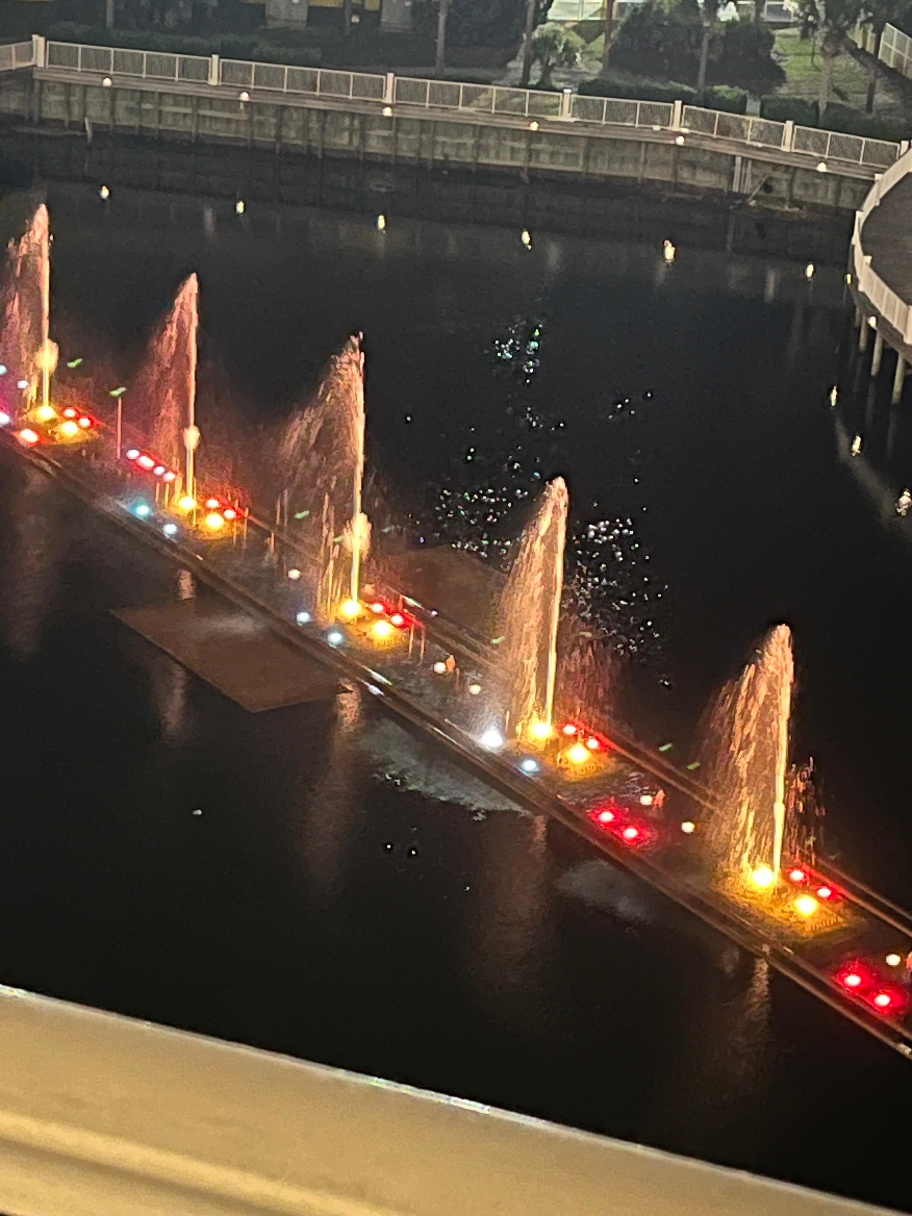 Taken from the front. Nightly light shows!