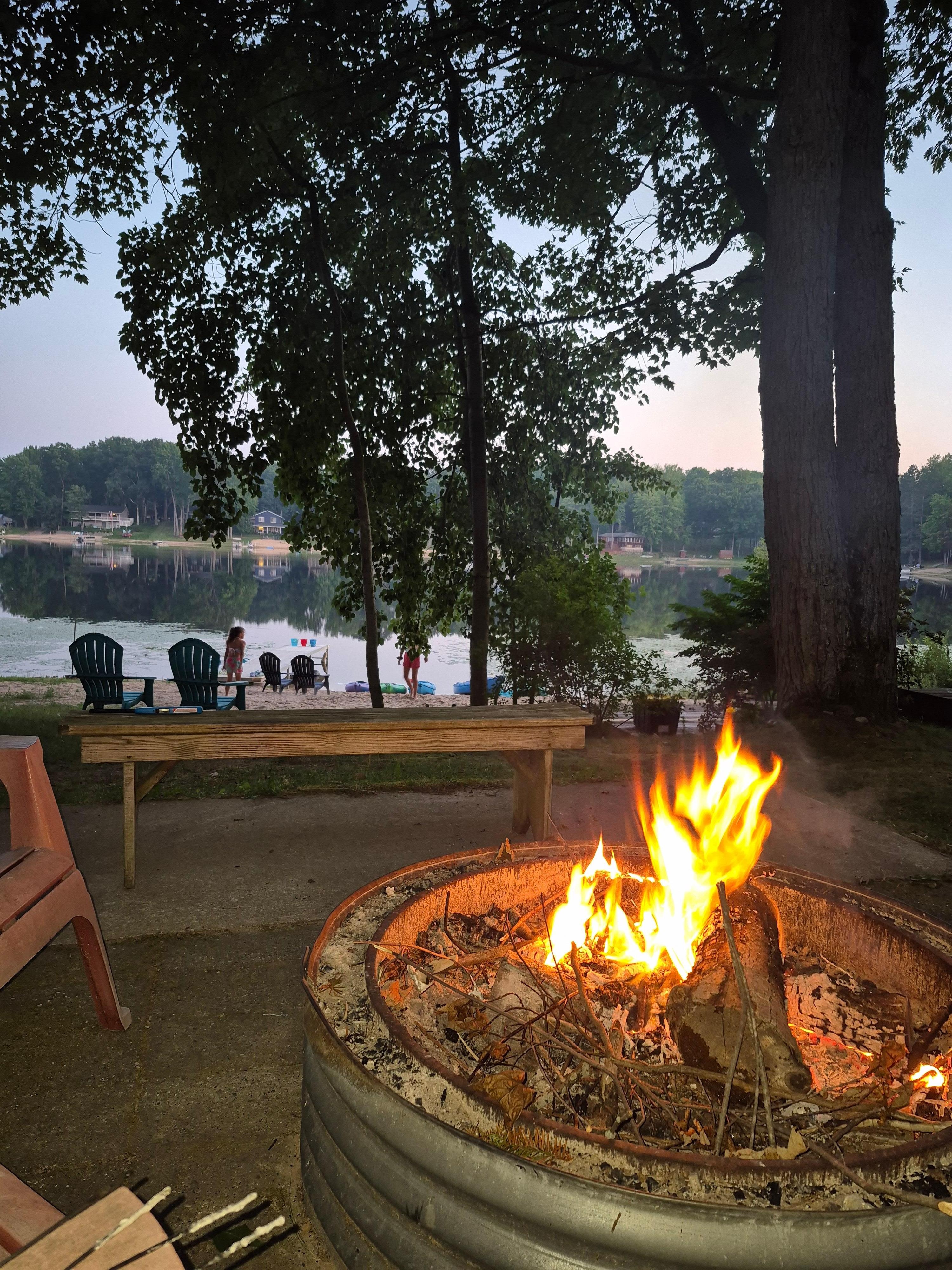 Campfires nightly with samores of course.