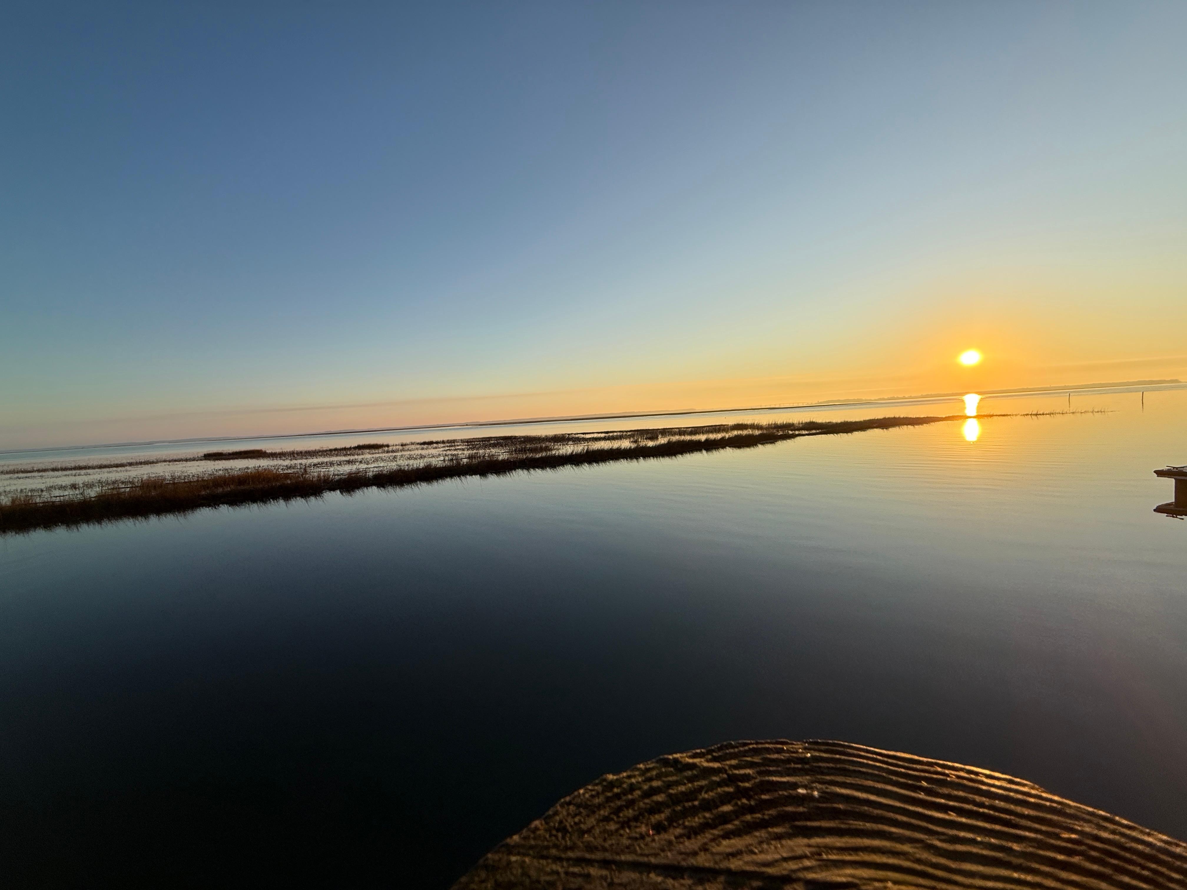 Morning sunrise over the water.
