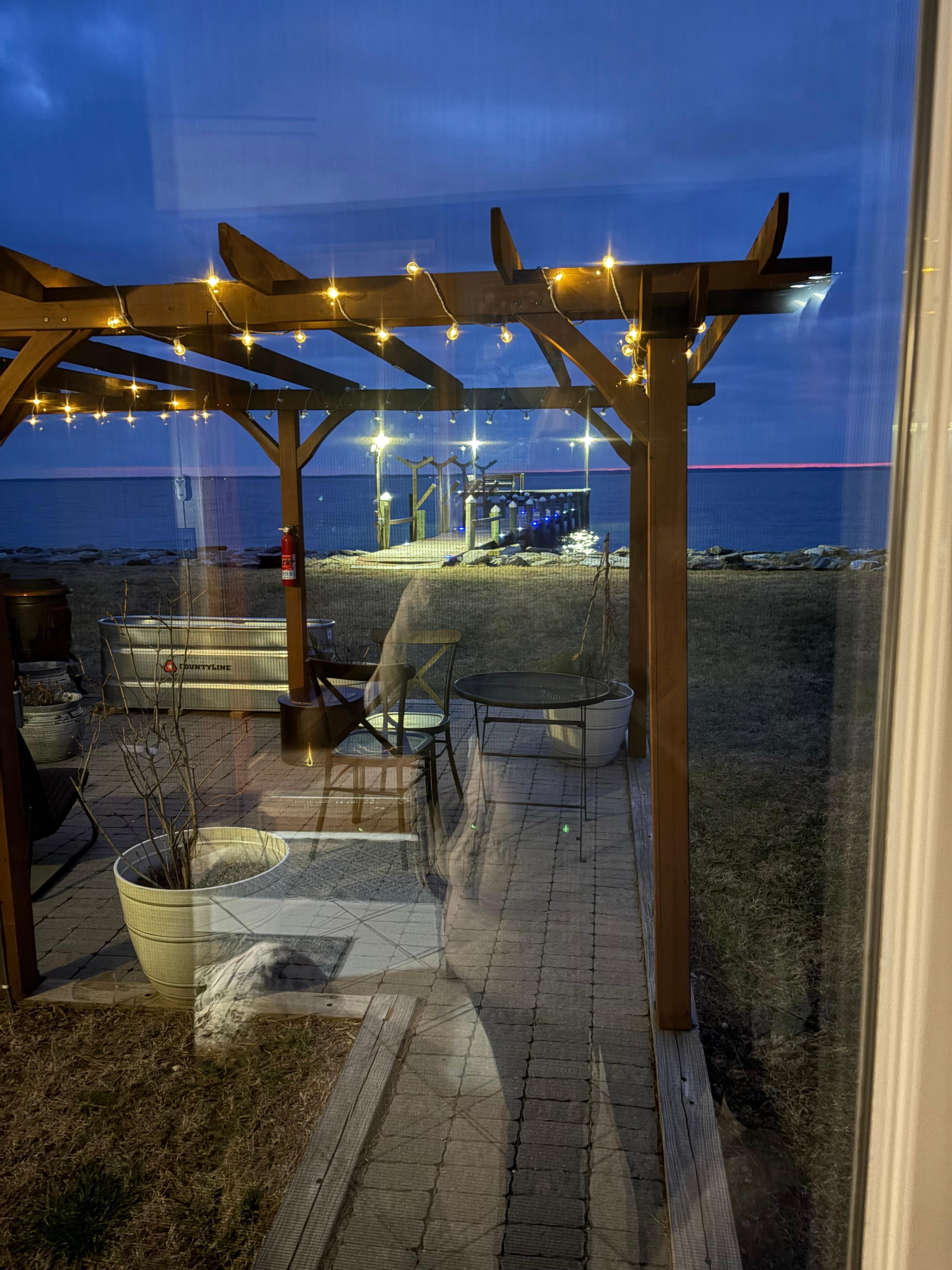 Nighttime shot of the pier