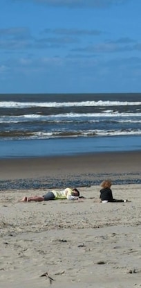 The second day couldn’t keep the boys off the beach in front of the cabin