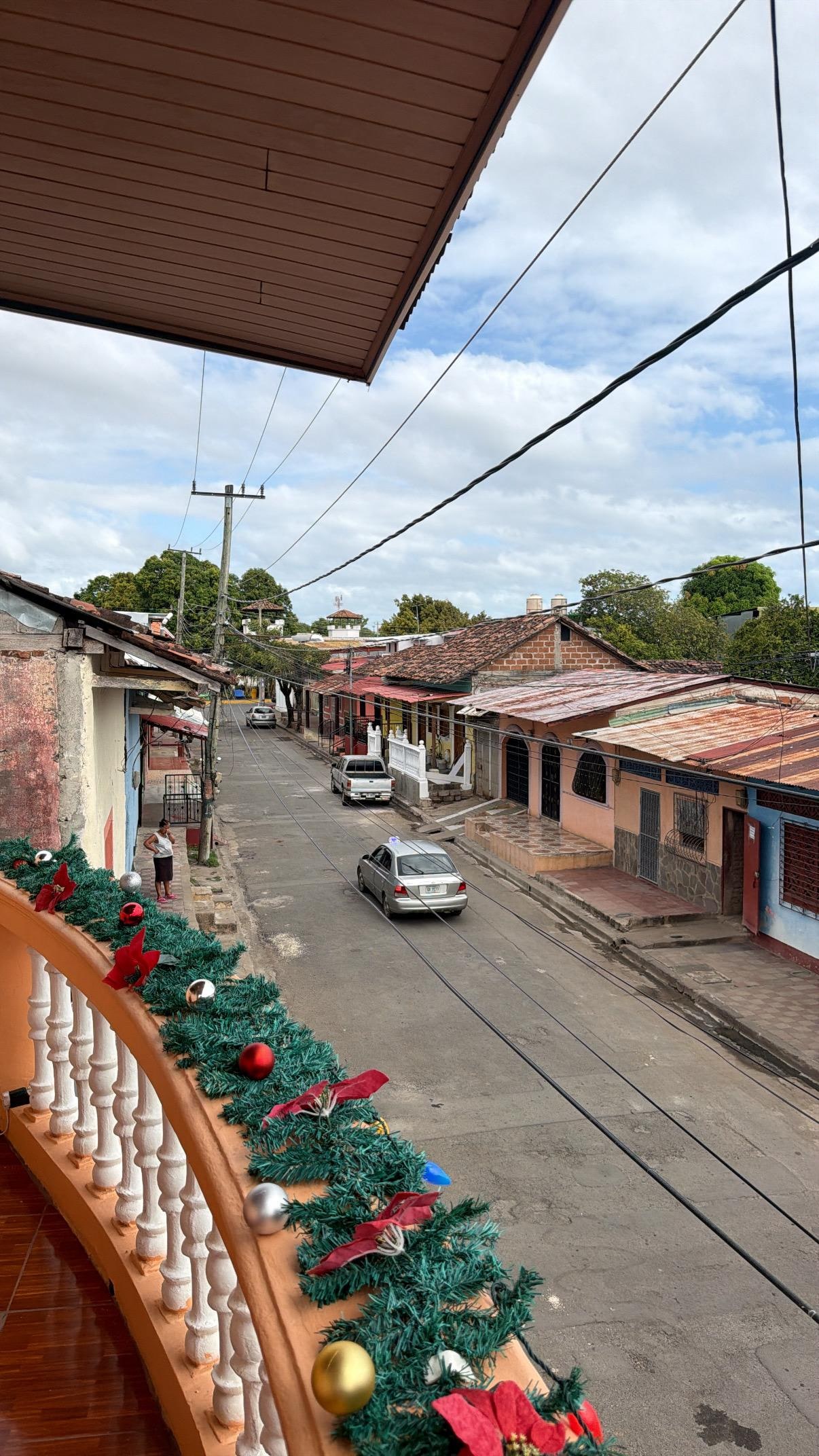 Balcony view to the left side of the street 