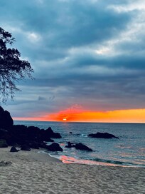 From the beach below