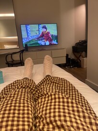 Comfy bed and room set up