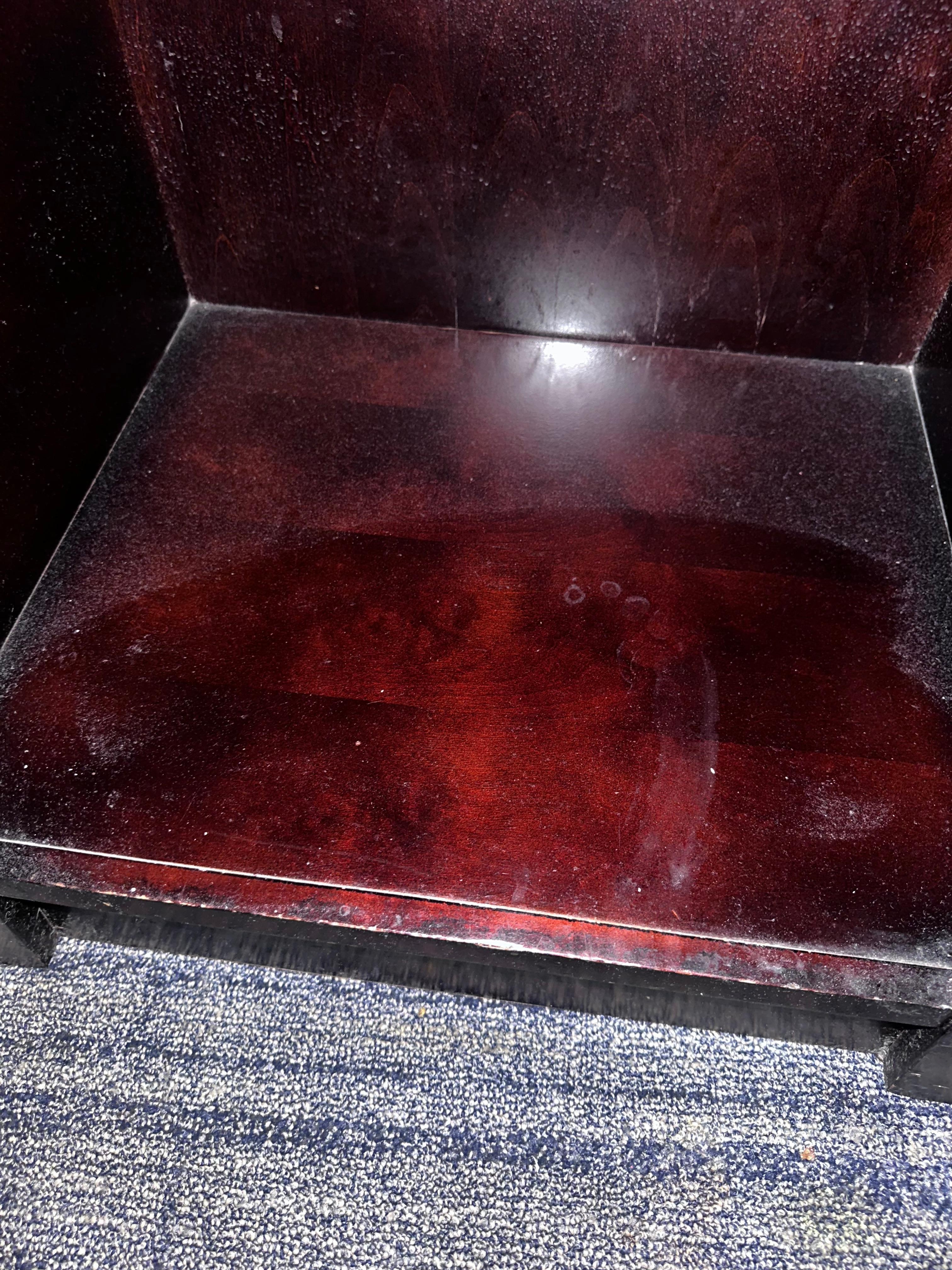 The dust on the nightstand 