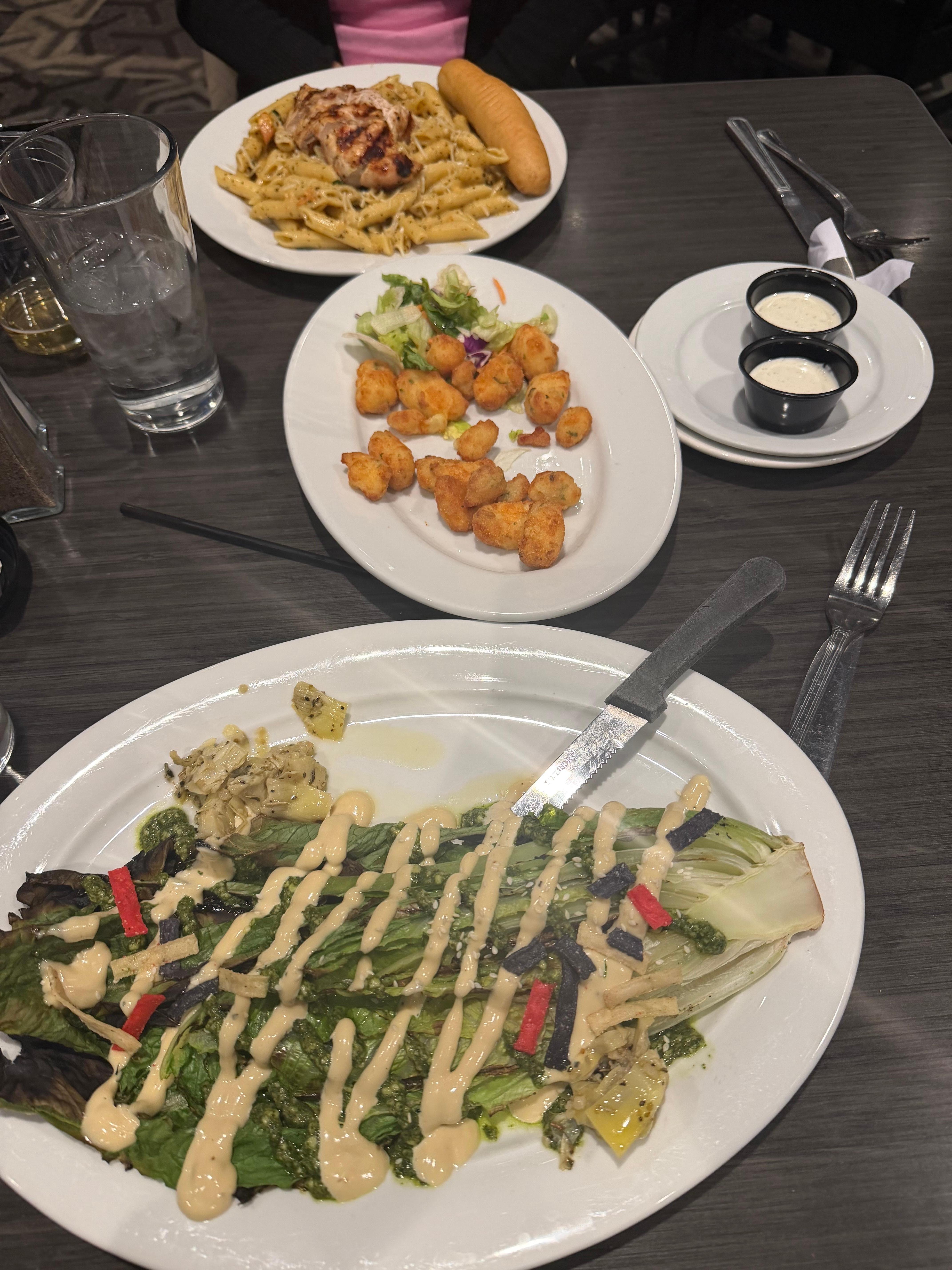 The salad was phenomenal… the curds were good the pasta was disappointing 