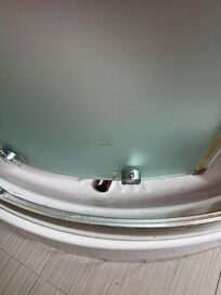 Broken shower door