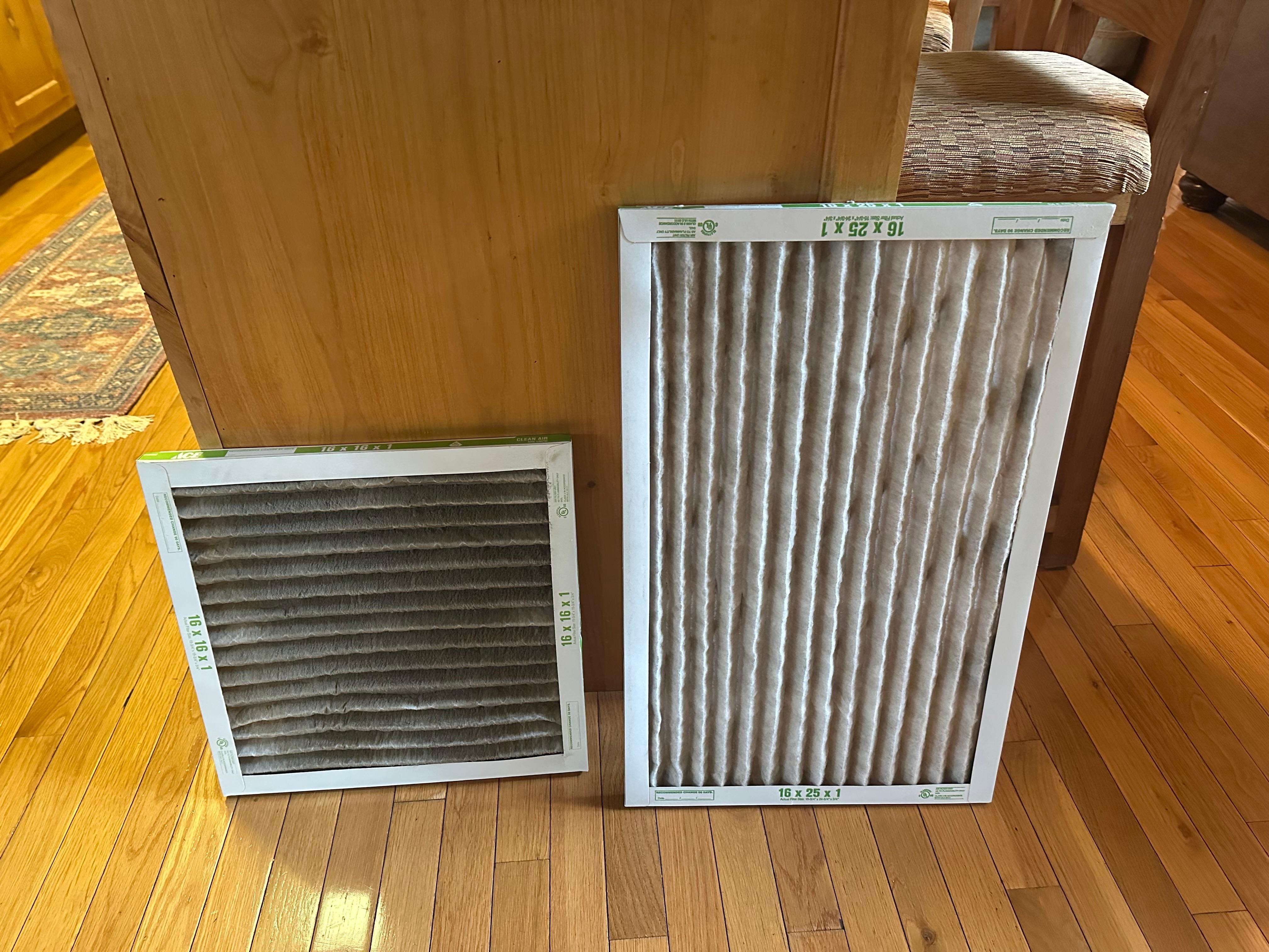 Left filter was the upstairs right filter was downstairs 