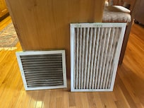 Left filter was the upstairs right filter was downstairs