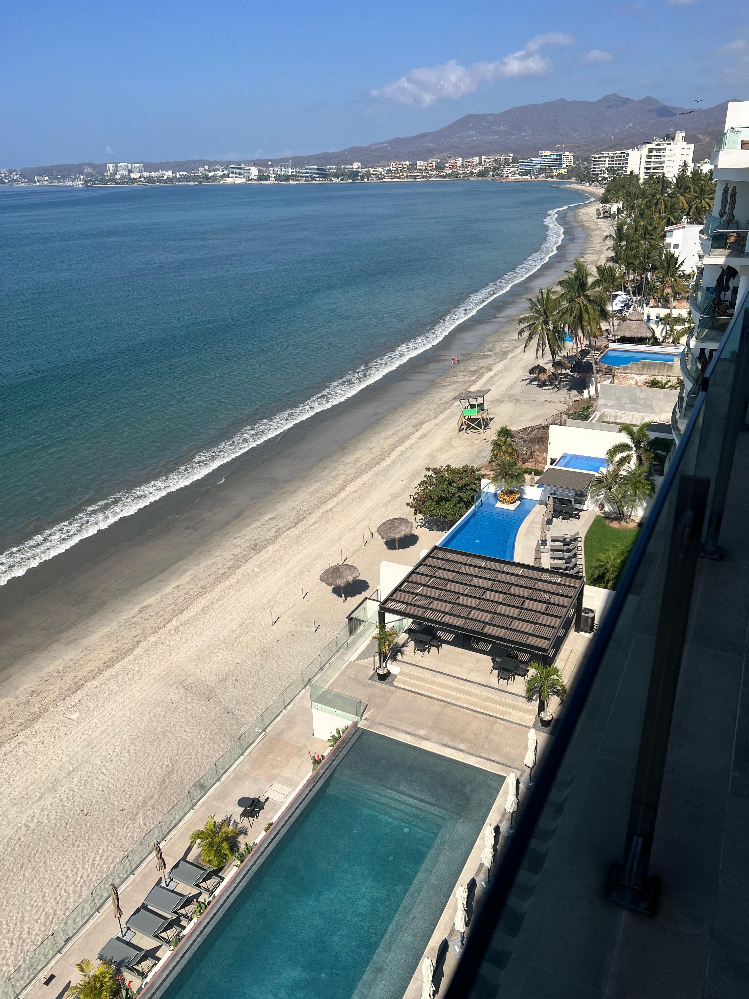 View looking north from balcony, pool min foreground 