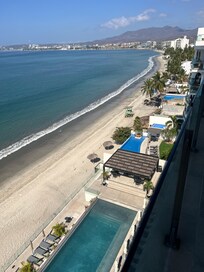 View looking north from balcony, pool min foreground