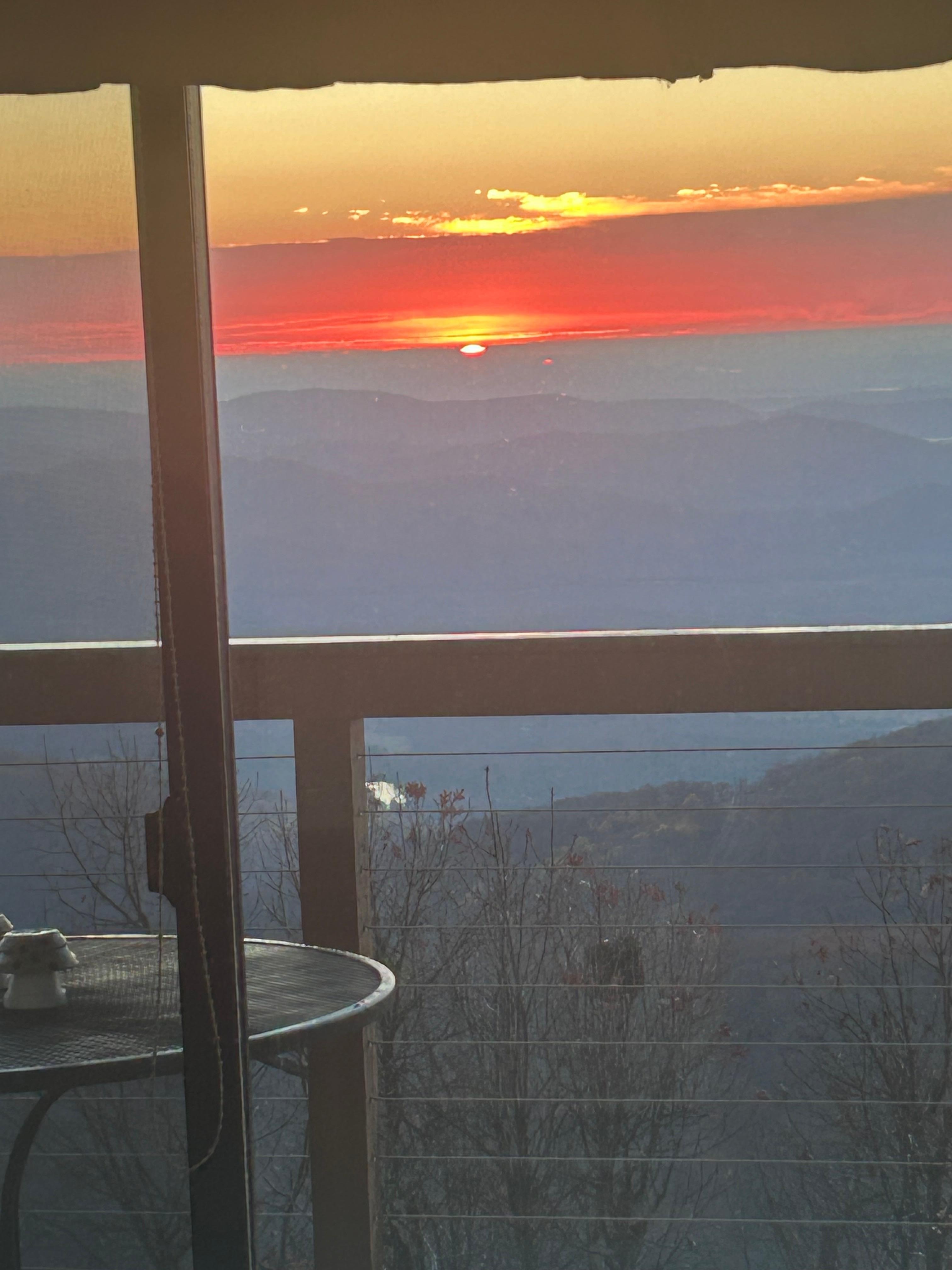 Sunrise view from the kitchen 