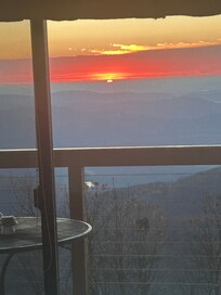 Sunrise view from the kitchen