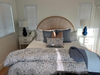 Master bedroom with sunset view behind me.