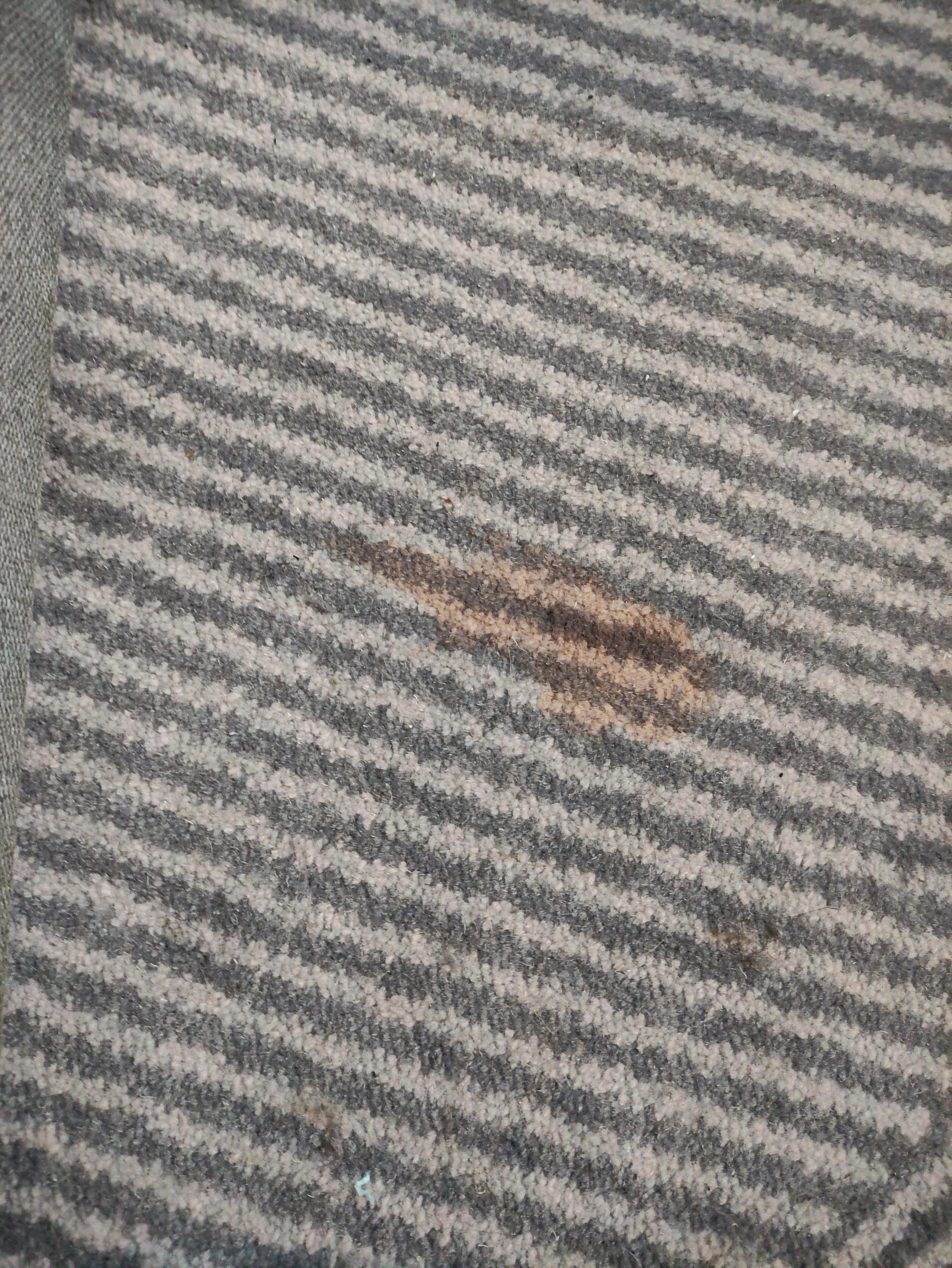 Puke or chilli sauce stain next to bed (take your pick)