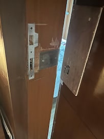 Broken door from outside