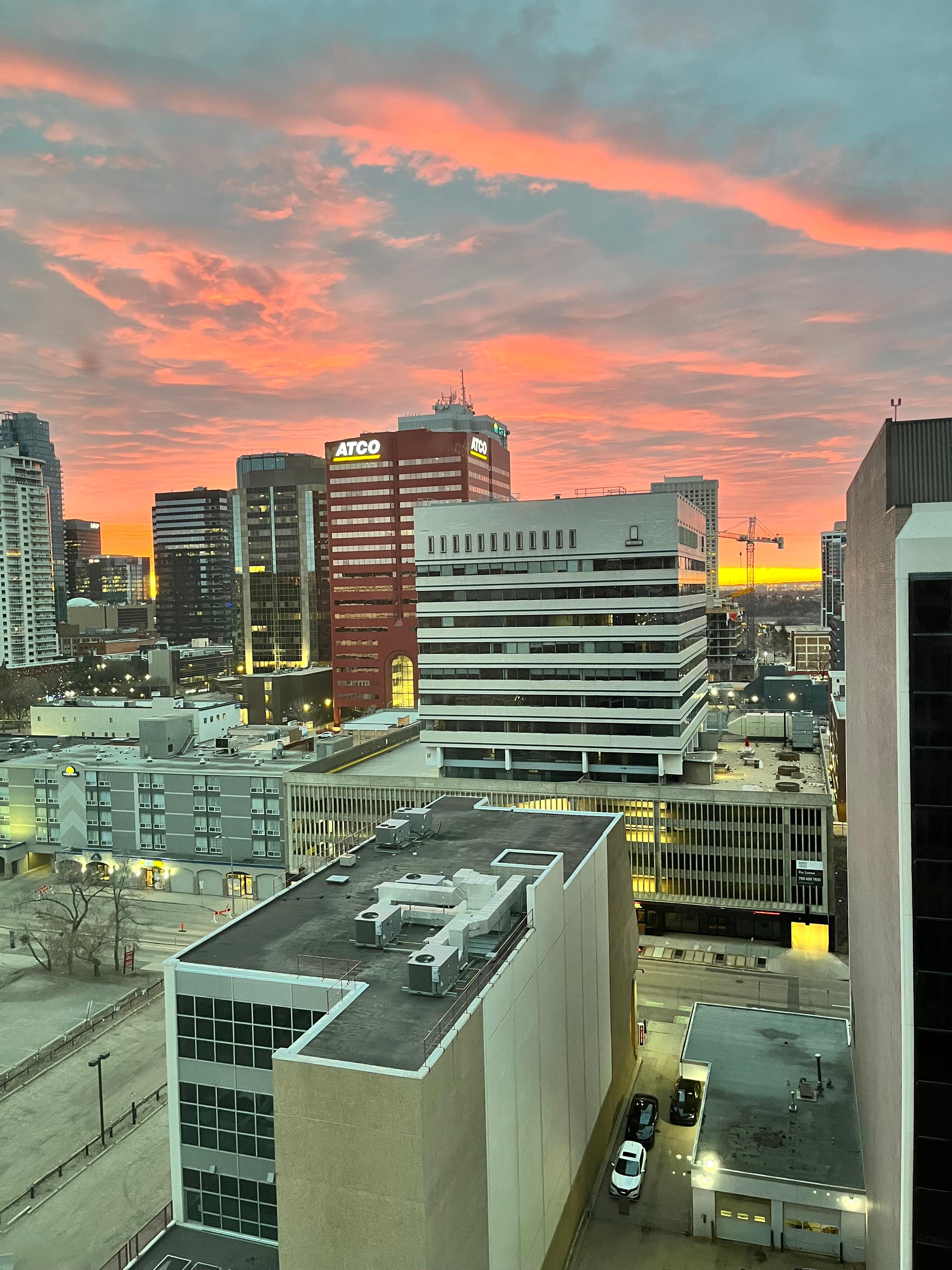View of the sunrise from our room