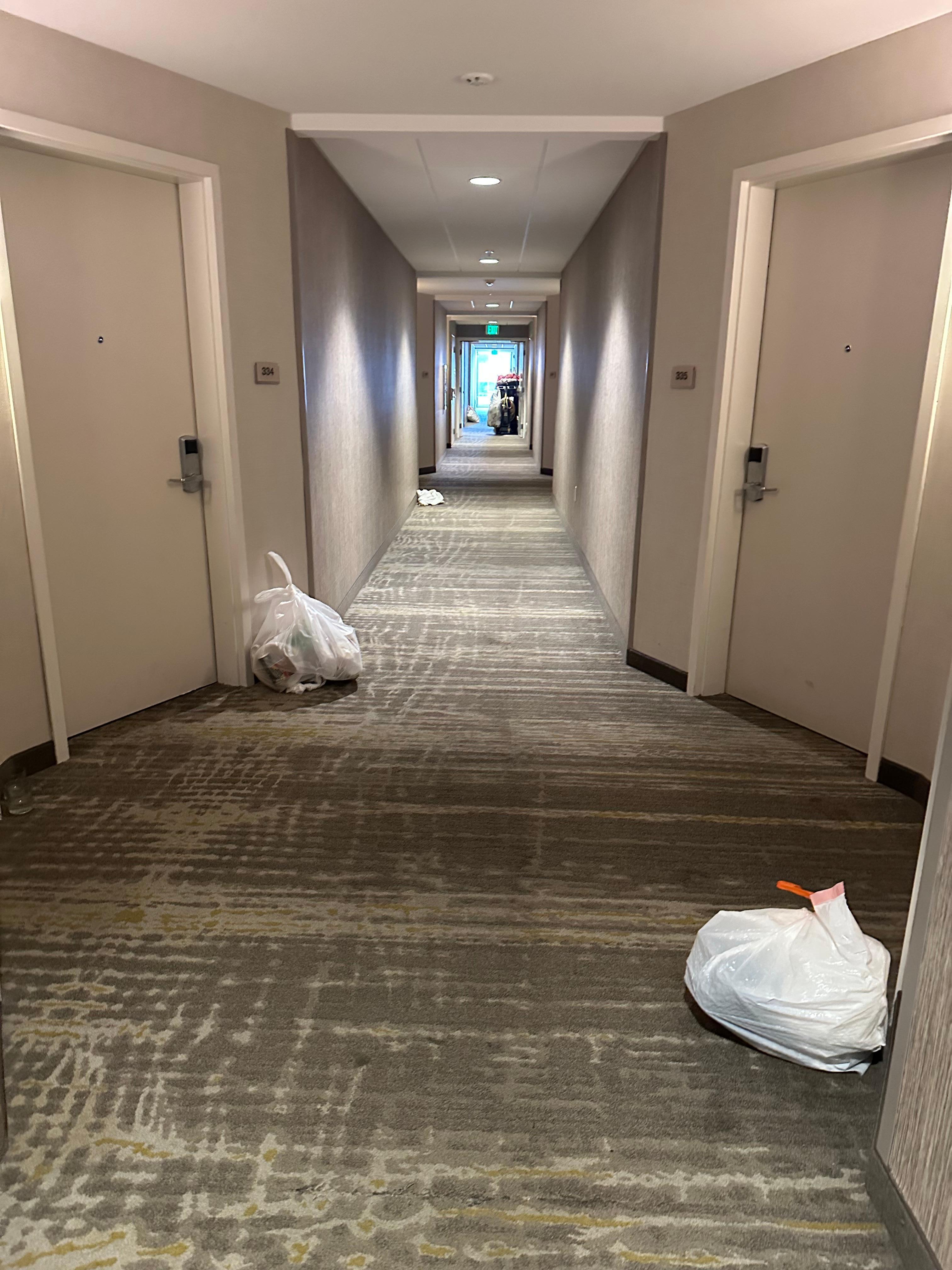 Trash in corridors