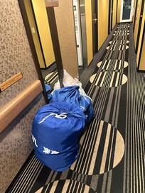 dirty linnens and trash was always outside our door