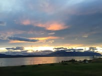Solnedgang set fra hotellet