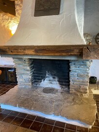 Fireplace in the entryway