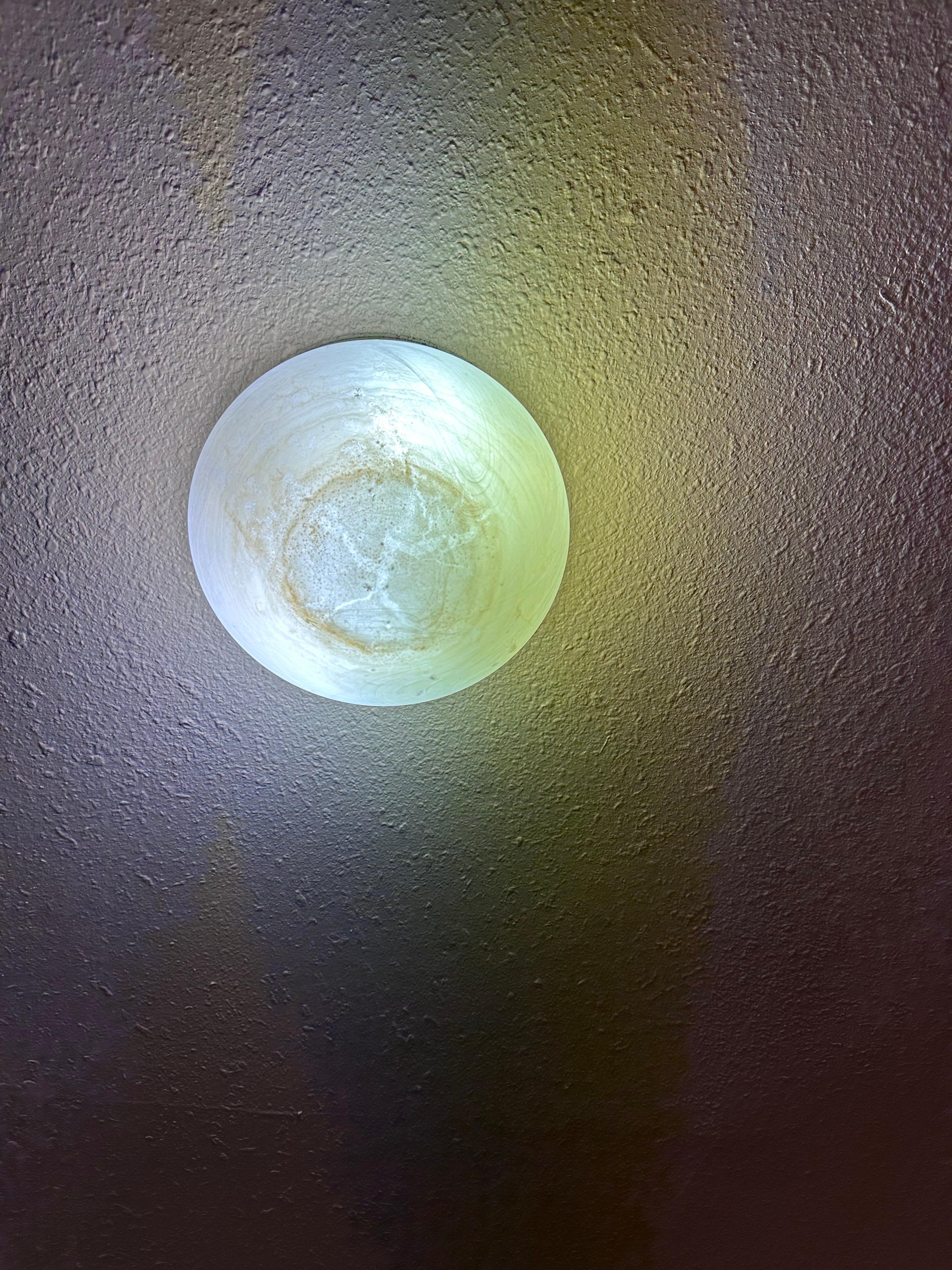 Light fixture. There was another fixture with paper towels under it. 