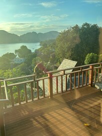 View from the balcony door. More sea to the left.