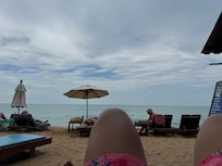 Got massage in front of the beach and chill on the private beach all day.