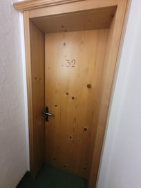The room door. On the "3rd Floor" (European style; ground floor, 1st floor, 2nd floor, 3rd floor). A lot of stairs.