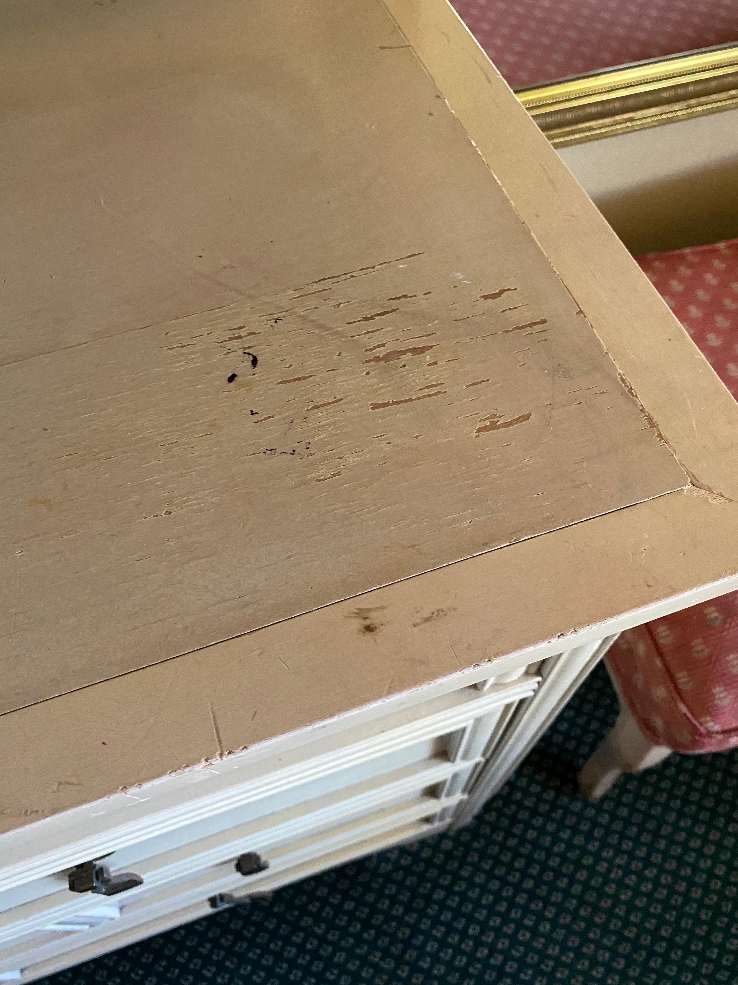 Stain and damage to furniture