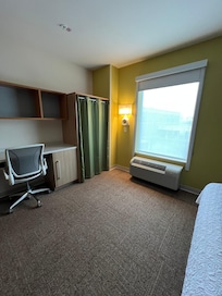 Desk with chair work area.
