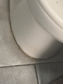 Filthy bathroom floor