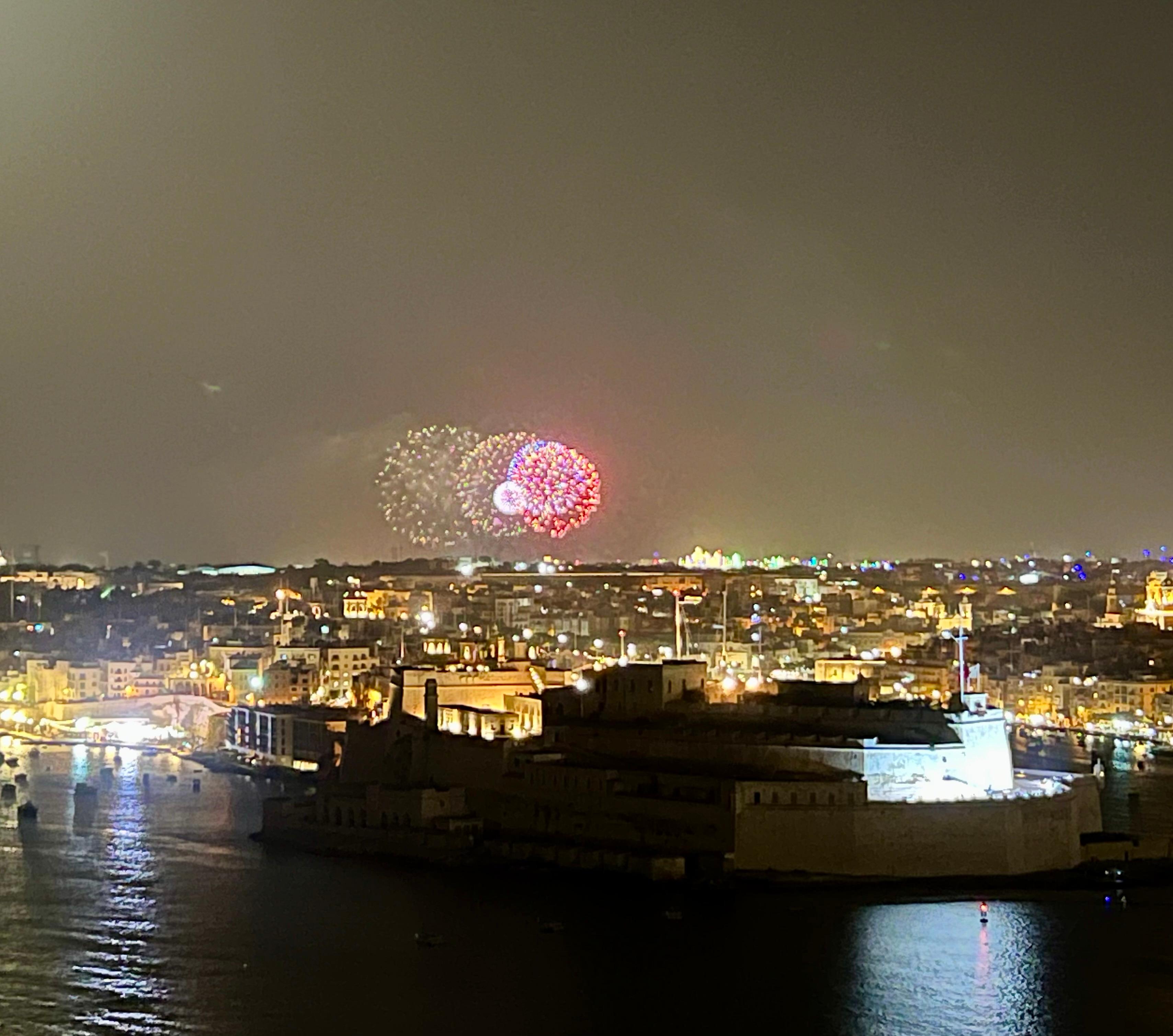 Fireworks from the rooftop terrace