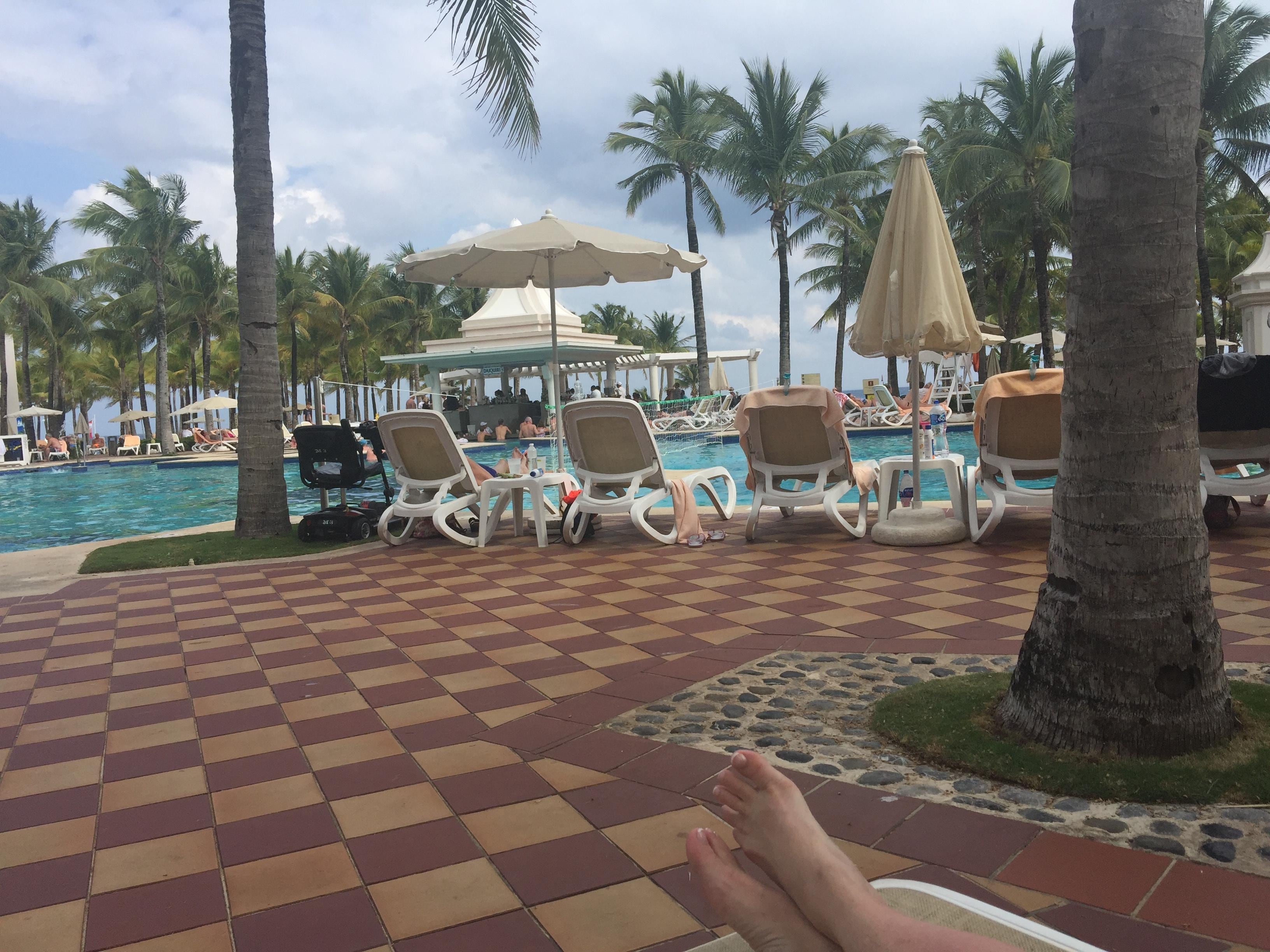 Sitting at pool