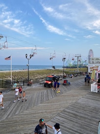 View from outside our room, looking down toward the boardwalk amusement park