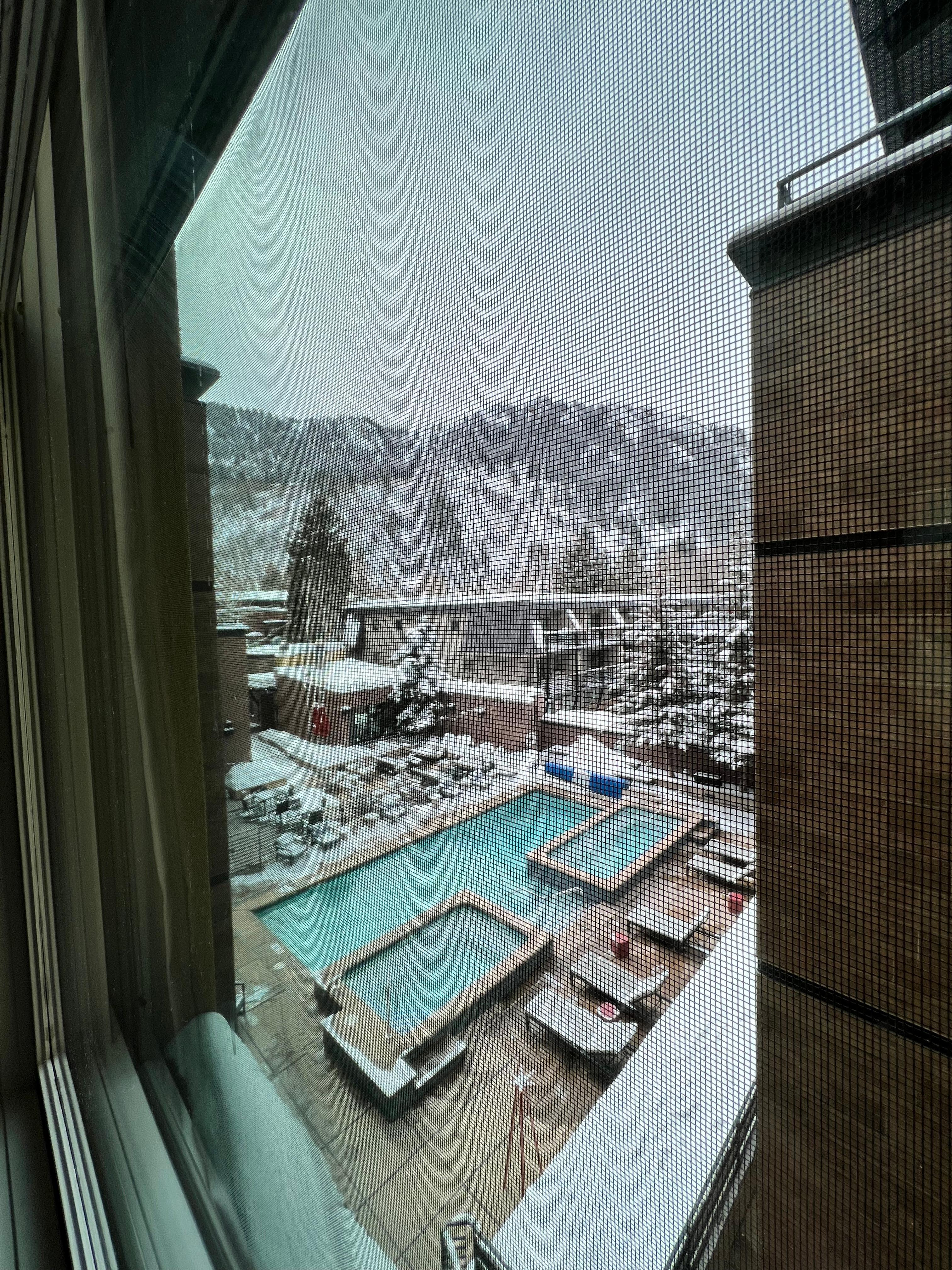 View of pool and hot tub