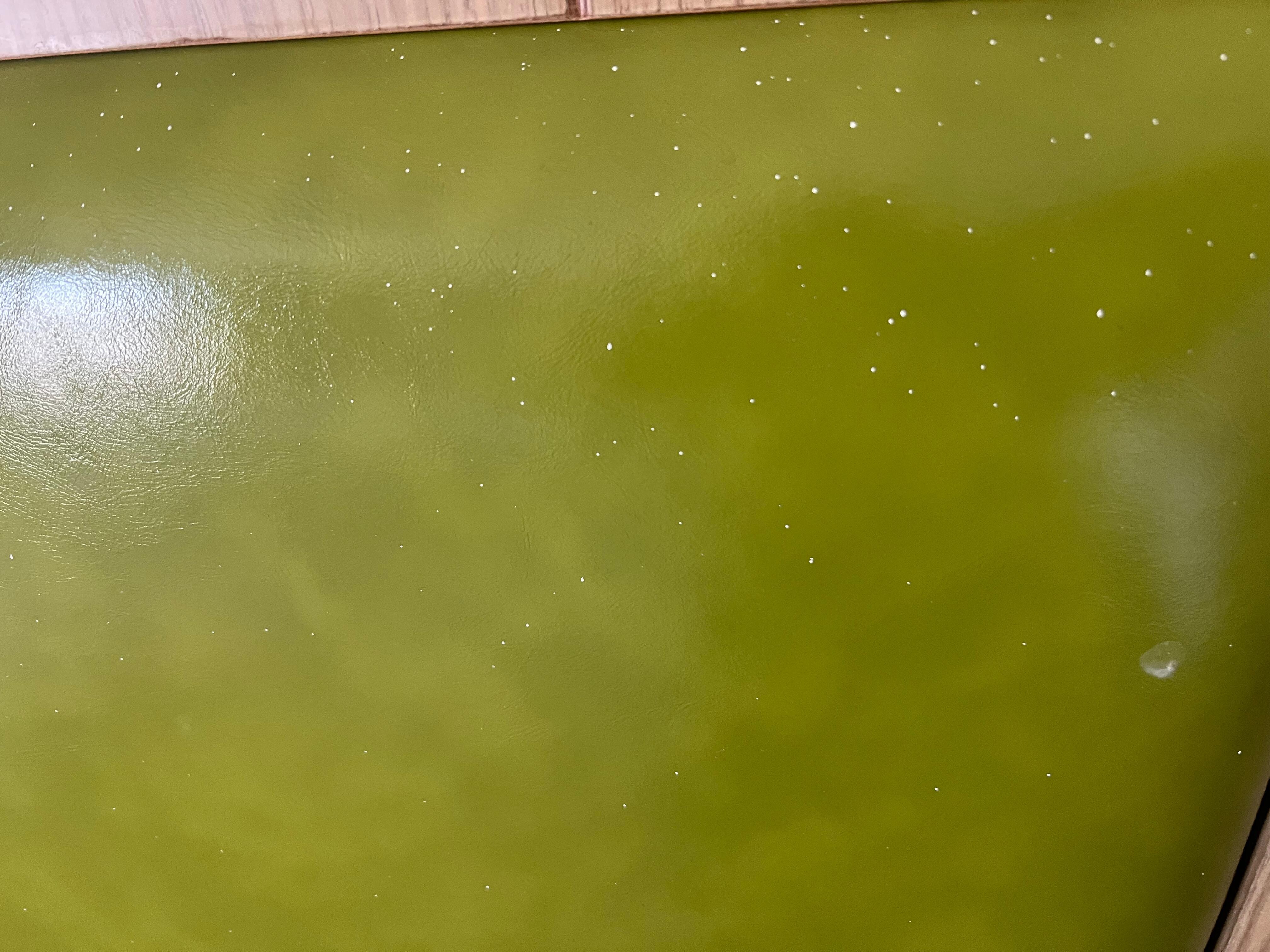 Paint splatter on the headboard