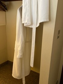 Robes were men’s size L and women’s size small lol. The average American women’s sizes definitely not small.