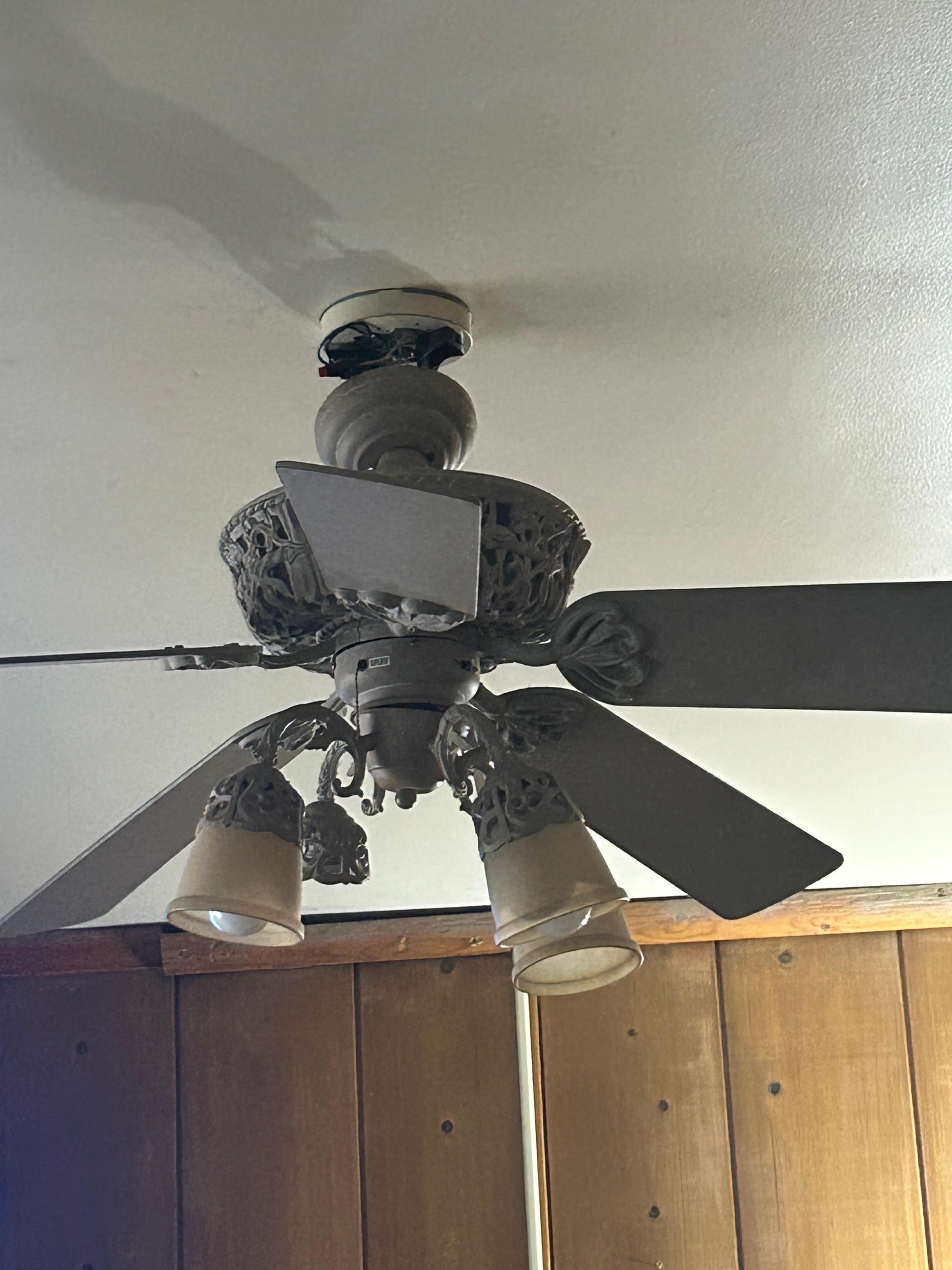 Unsafe hanging fan