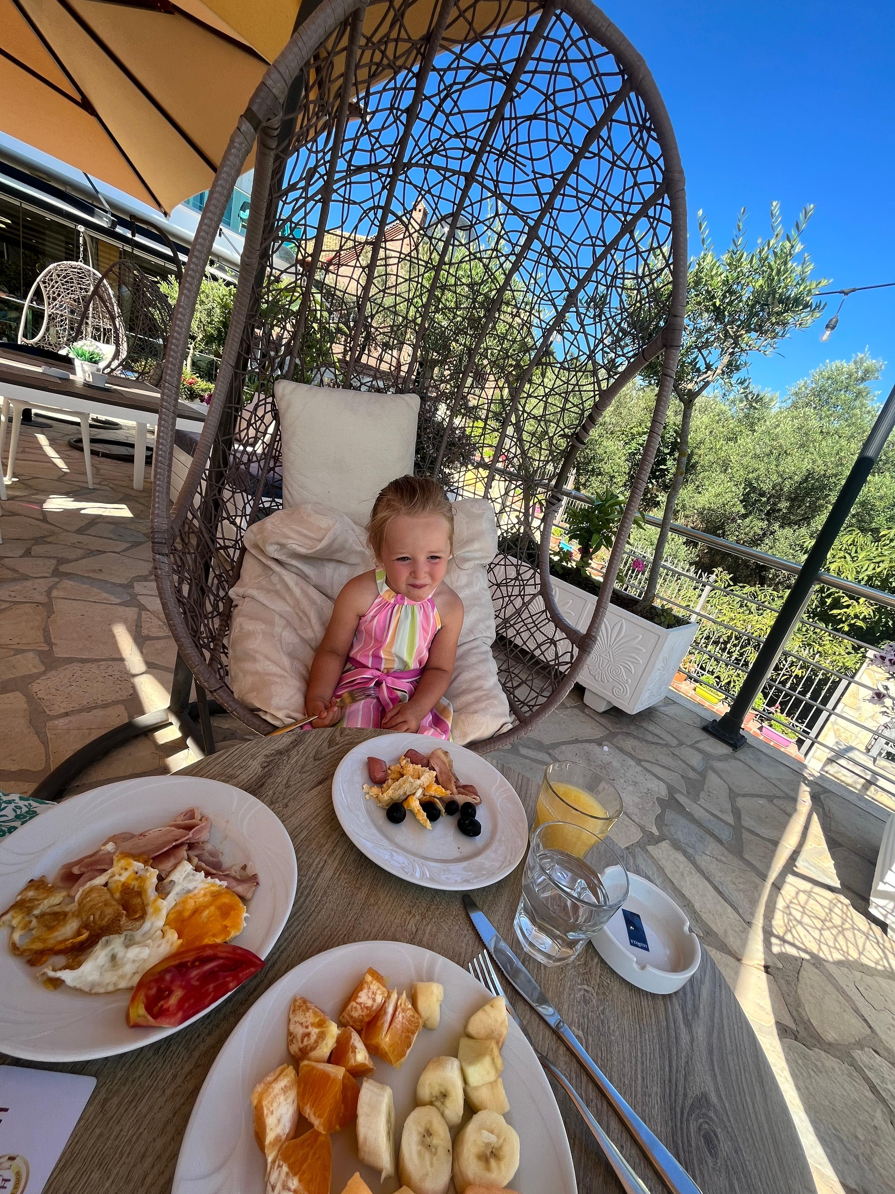 Breakfast on the outside terrace