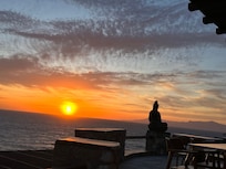The sunset from the pool area