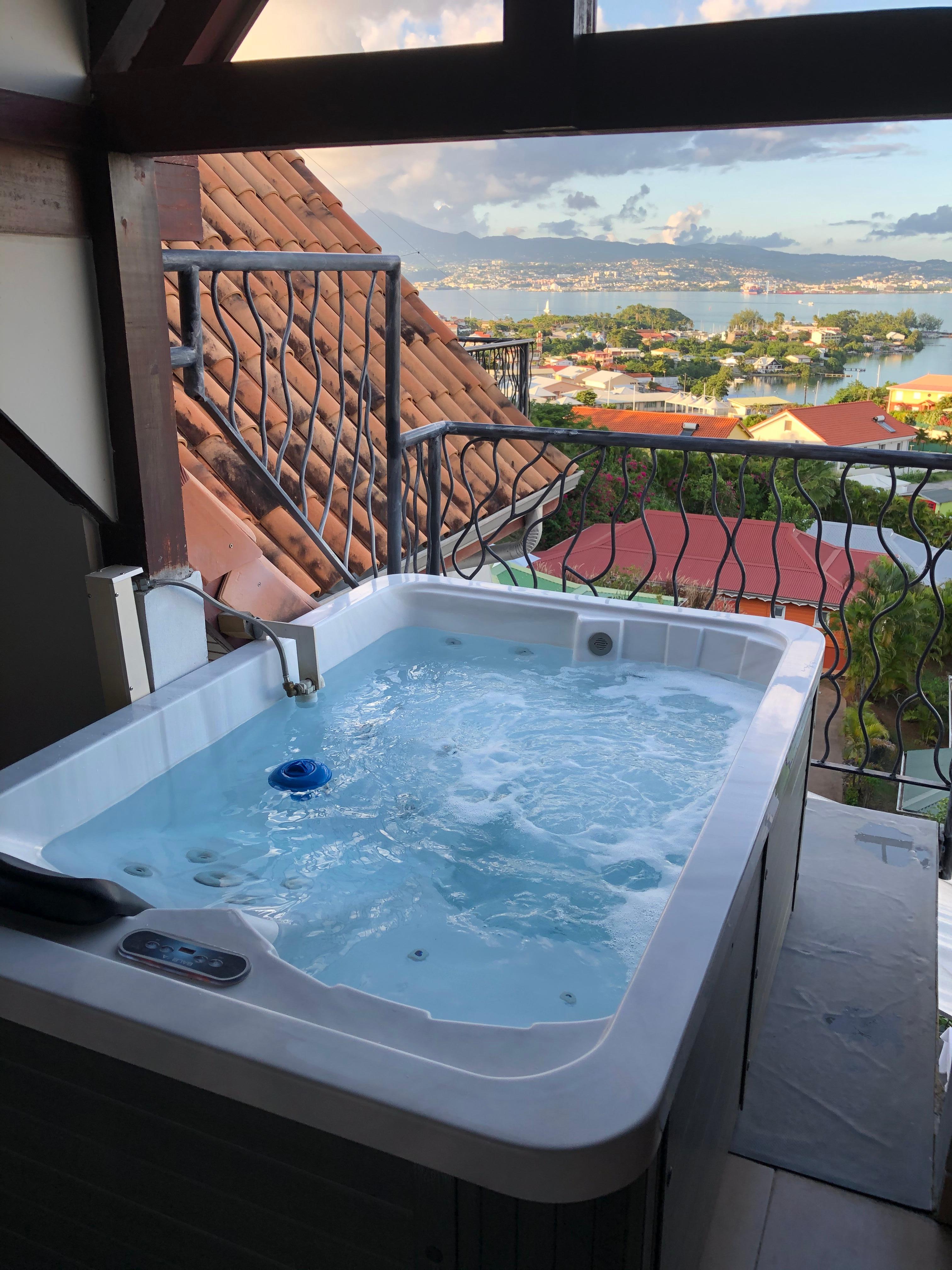 Private jacuzzi on the private balcony