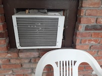 Air conditioner fell inside the rooom.