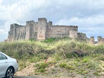 Bamburgh castle 5 mins away