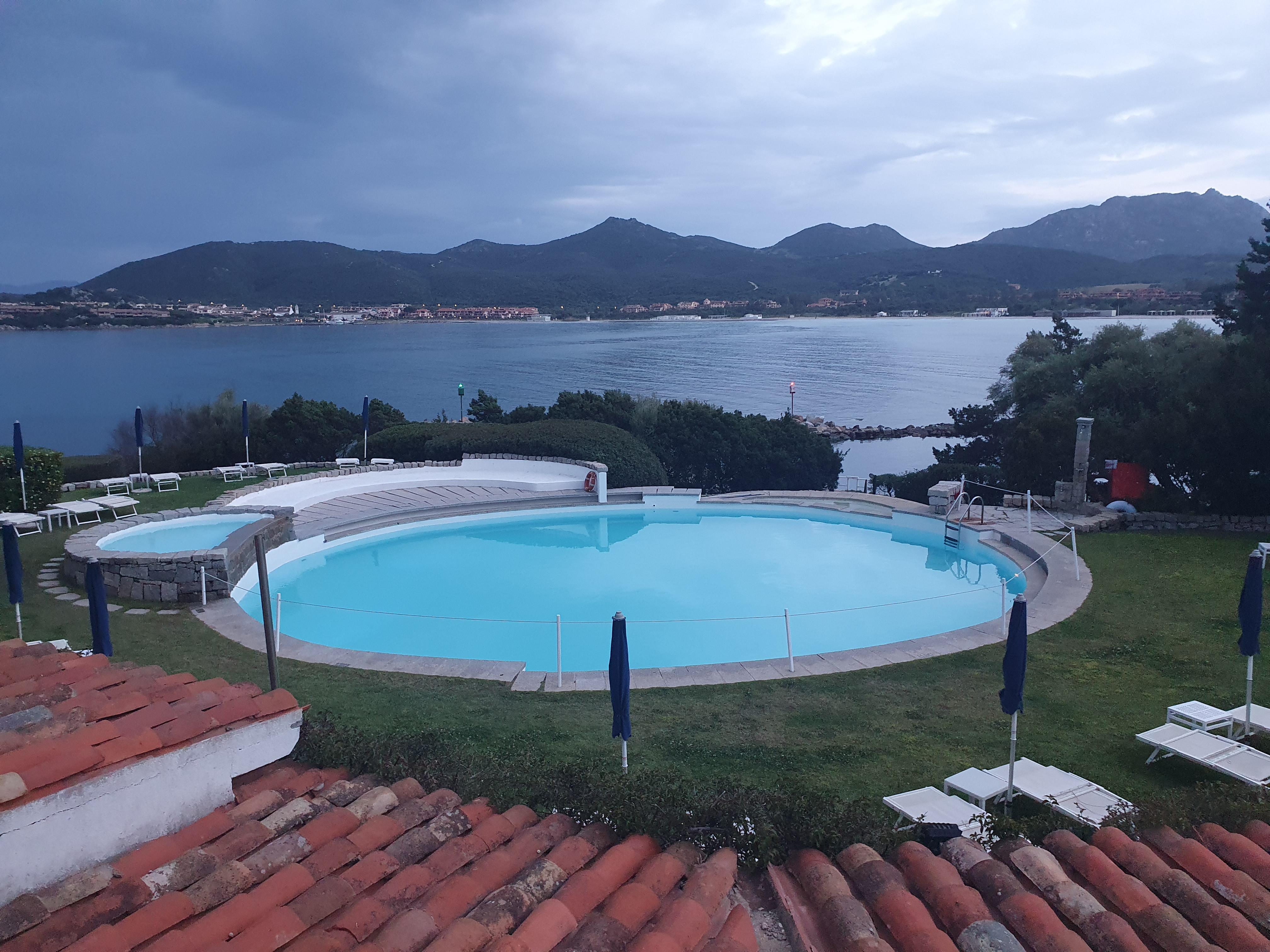 View from our french balcony over the sea water pool