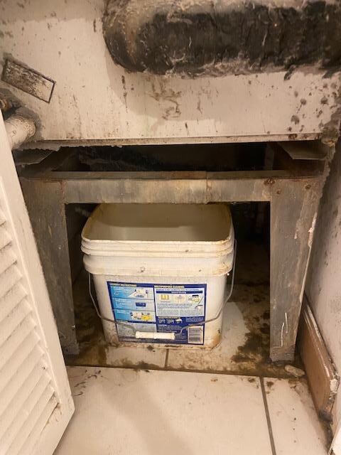 This is the AC unit, that bucket filled up every hour and spilled over to the rest of the apartment. It was a mess!