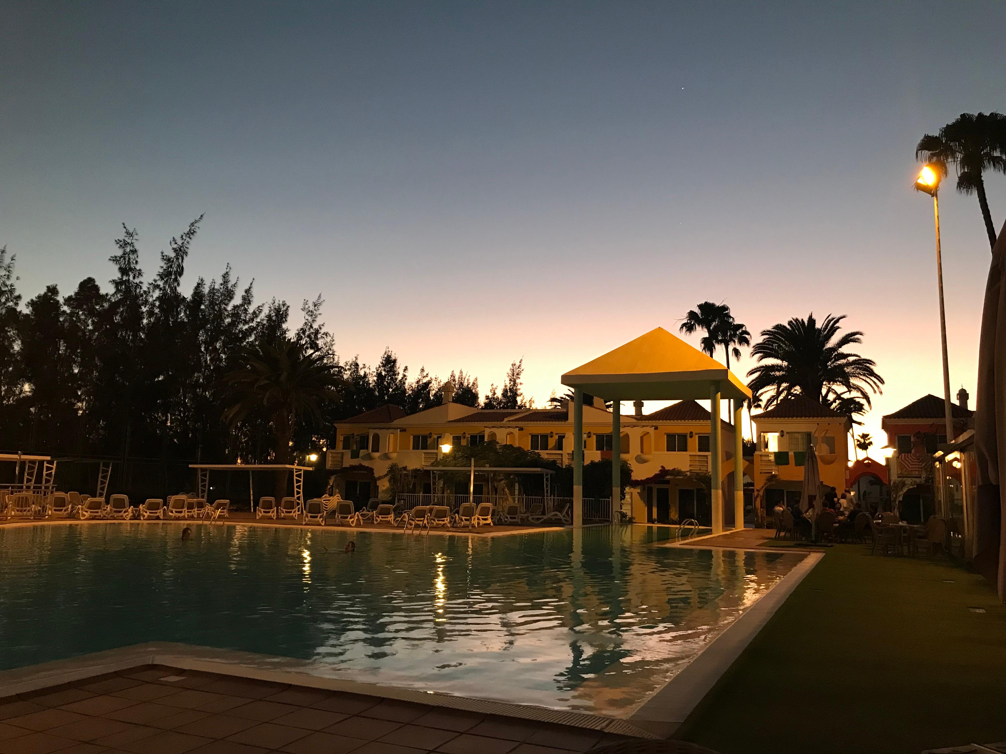 Sunset from the poolside bar