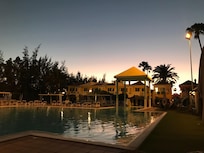 Sunset from the poolside bar