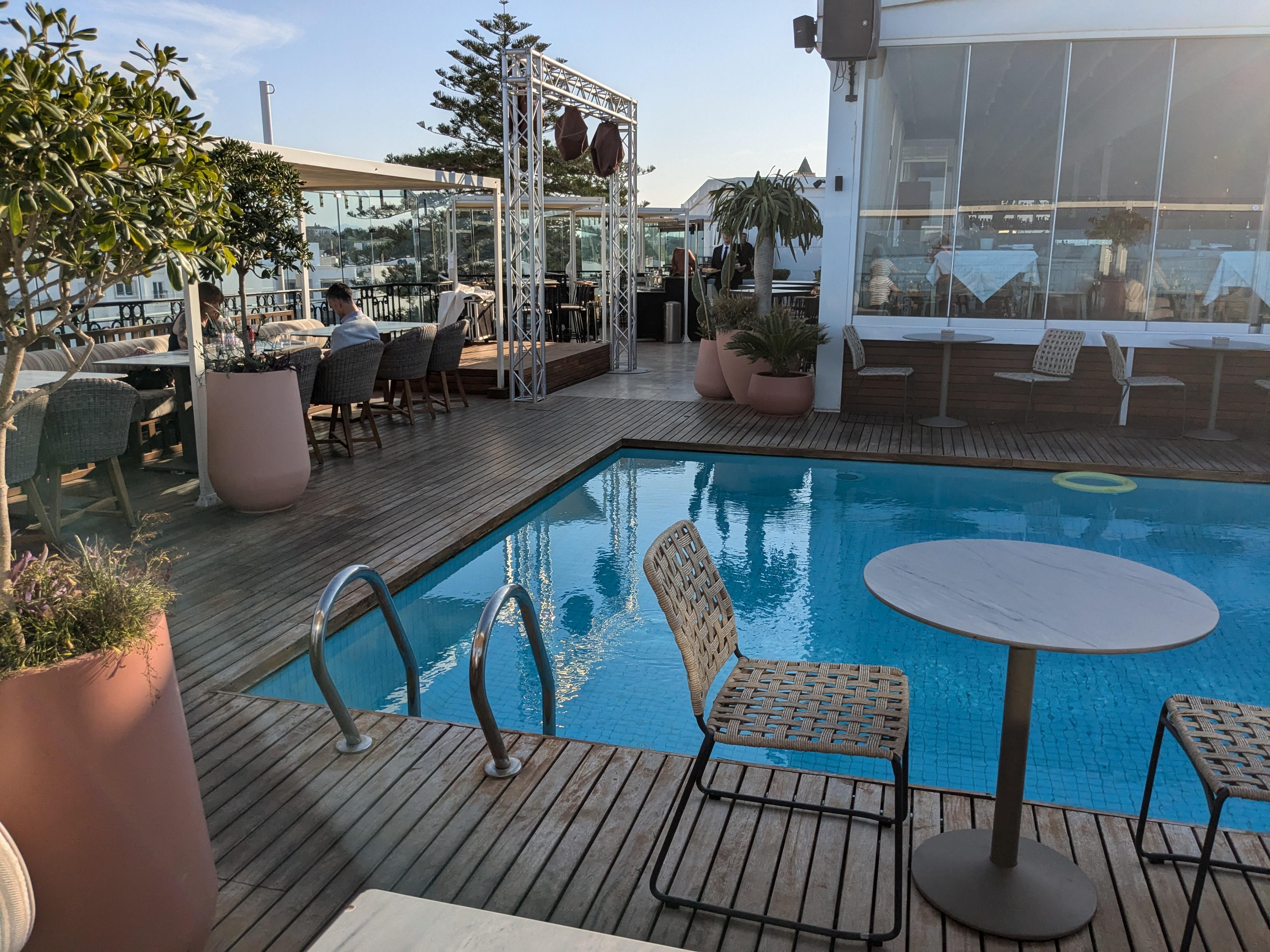 Rooftop pool and bar