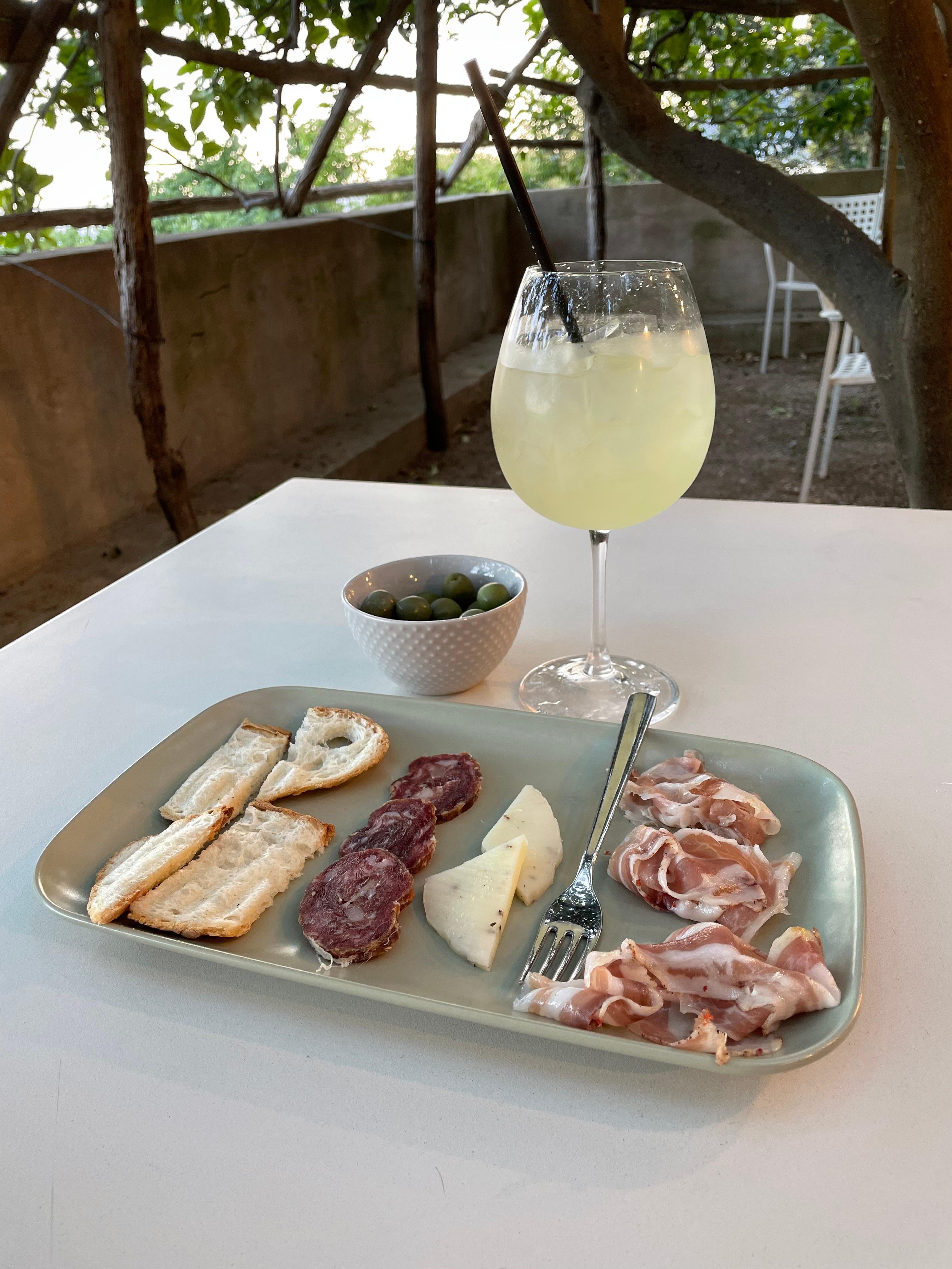 Aperitivo served on one of the terraces 